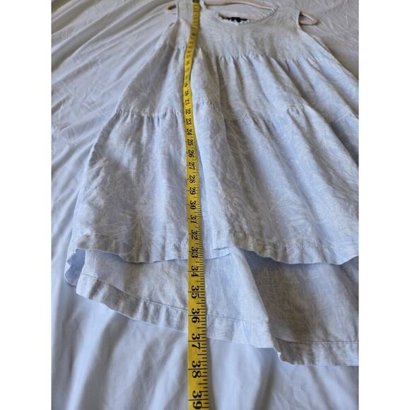 Tahari Women Medium Linen Sleeveless Floral Midi Sun Beach Dress Light Blue Boho - Picture 8 of 8